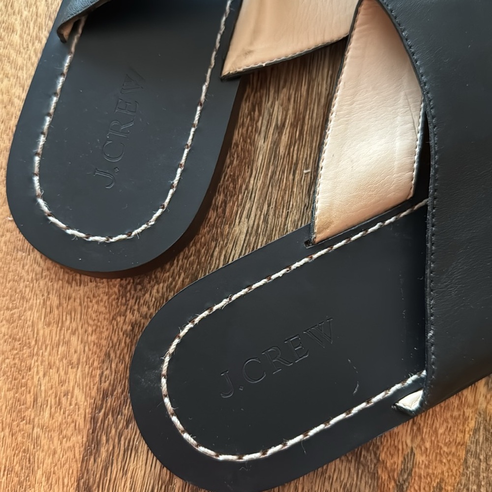 J. Crew Black Leather Sandals - Picture 2 of 4